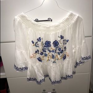 cute white long sleeve shirt with pattern